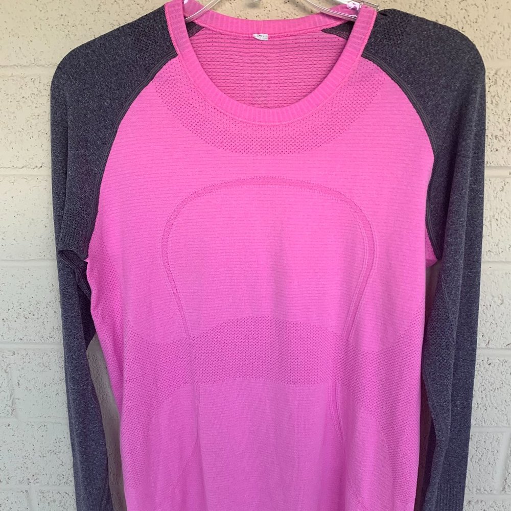 Lululemon Women's Athletic Pink & Grey L/S Size 10